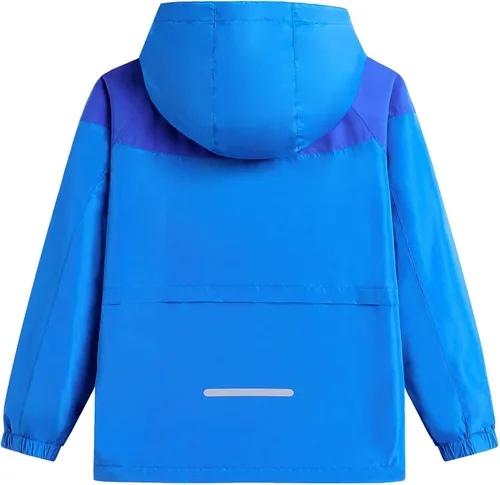 Vista 2 de MGEOY Chamarras impermeables con capucha para niños y niñas