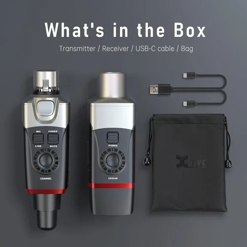 Vista 7 de Xvive U35 Sistema de Micrófono Inalámbrico 5.8GHz Transmisor XLR Inalámbrico y Receptor para Micrófono Dinámico, Mezclador de Audio, Sistema PA