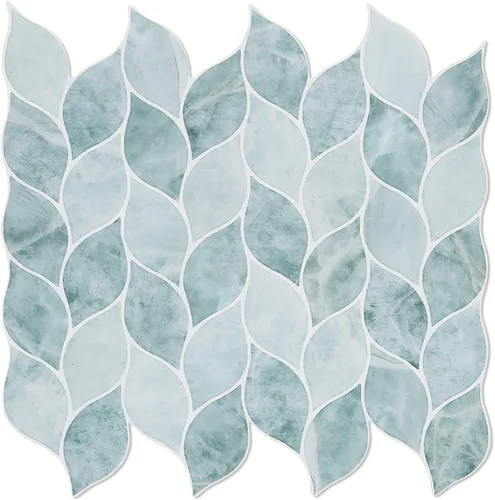 Vista 9 de Tilingview 10 piezas de azulejos de vinilo con diseño de hojas para despegar y pegar para salpicadero de cocina, azulejos autoadhesivos premium