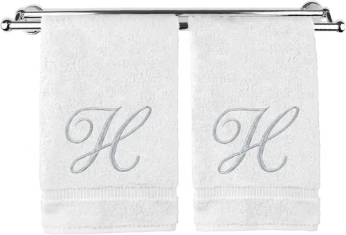 Vista 192 de Toalla de mano con monograma, regalo personalizado, 16 x 30 pulgadas, extra absorbente, 100% algodón turco, acabado de rizo suave, para baño, cocina