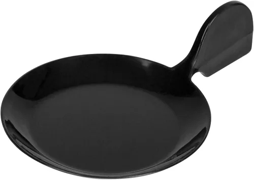 Vista 2 de Restaurantware Platos de postre de 3.7 x 2.5 pulgadas, 100 platos de cóctel pequeños, platos desechables de plástico negro únicos en forma de pez