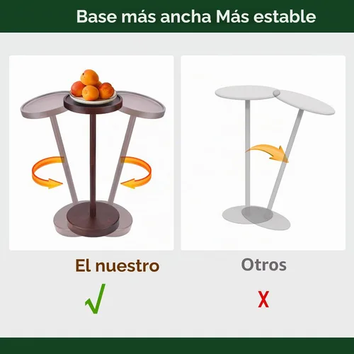 Vista 4 de Mesa auxiliar con pedestal de madera maciza de acacia - Mesa redonda pequeña para Martini