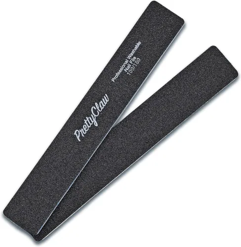 Vista 3 de PrettyClaw 10 limas de uñas profesionales de grano 100/180, color negro, rectangular, acrílicas, centro de plástico, tablero de esmeril de doble