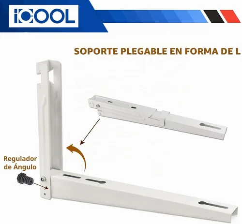 Vista 9 de Soporte de montaje en pared iCOOL Mini Split para aire acondicionado universal sin conductos de 9000-36000 BTU, bombas de calor, compresores y Blanco
