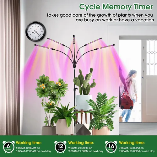 Vista 5 de Wolezek Luces de cultivo para plantas de interior, 100 luces LED de espectro completo para plantas de interior con soporte ajustable, lámpara