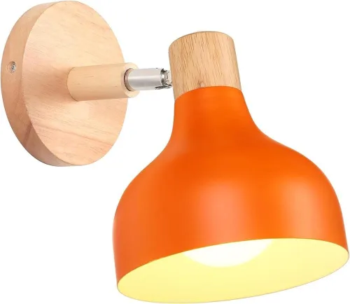 Vista 20 de Scandinavian Retro Dimmable E27 Wall Lamp for Bedroom Living Room Hallway Kitchen Indoor Lighting(Amarillo,1 Pieza)