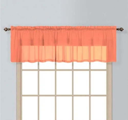 Vista 7 de Interior Trends 1 cenefa recta para cortina de ventana con bolsillo para barra de gasa transparente (18 pulgadas de largo, gris)