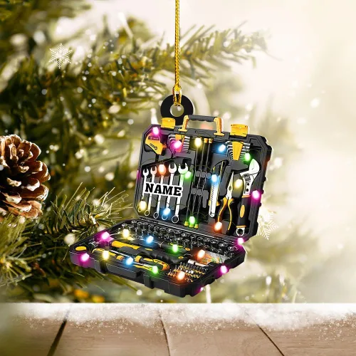 Vista 5 de Podagree - Adorno personalizado para electricista, bolsa de herramientas para electricista, adorno de Navidad, regalo de electricista, adorno de Elt1