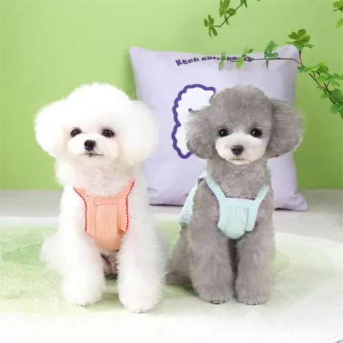 Vista 4 de Camisa de algodón para perros, camisetas ligeras de verano para mascotas, suave, transpirable, elástica, para gatos, perros, camiseta sin mangas