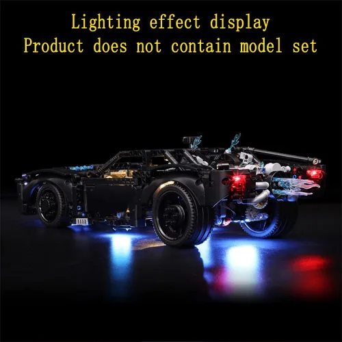 Vista 6 de GEAMENT Kit de luces LED compatible con Lego The Batman – Batmobile – Juego de iluminación para modelo Technic 42127 (modelo no incluido)