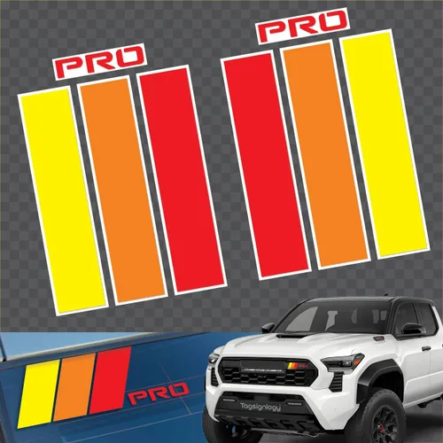 Vista 11 de Paquete combinado, calcomanía de vinilo a rayas tricolor, clásica, retro, para decoración de bricolaje, compatible con Tacoma 4Runner Tundra Rav4