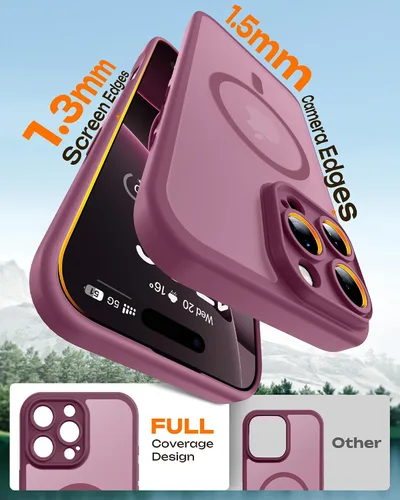 Vista 215 de TOCOL Funda para iPhone 11, compatible con Magsafe, protección completa de cámara, imanes integrados, protección contra caídas, funda translúcida