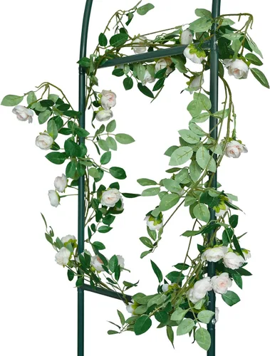 Vista 6 de Cenador de pérgola de metal, enrejado de arco de jardín de flores para exteriores, cenador de jardín de acero para plantas trepadoras, decoración