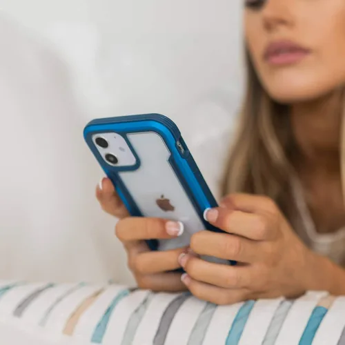 Vista 7 de Raptic Funda protectora compatible con iPhone 12 y iPhone 12 Pro, protección contra golpes, marco de aluminio duradero, probado en caídas de 10 Azul