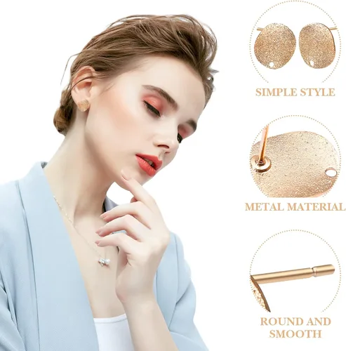Vista 8 de Milisten Postes de pendientes para la fabricación de joyas, 20 piezas de pendientes, 0.5 in de acero inoxidable redondo plano almohadilla en blanco