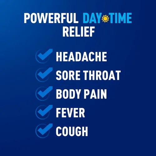 Vista 4 de Mucinex Fast-Max de máxima potencia para resfriado y gripe de día y noche para adultos, poderoso medicamento de venta libre para síntomas