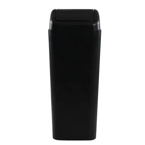 Vista 7 de Cubo de basura de plástico con tapa giratoria, cubo de basura de 14 litros, 1 paquete (gris)