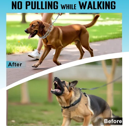 Vista 6 de MOZETO Collar de perro ajustable de acero inoxidable de liberación rápida con hebilla de metal para perros pequeños, medianos y grandes