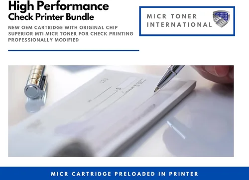 Vista 2 de MTI 4001n Paquete de impresora de cheques de oficina inalámbrica con 1 cartucho de tóner MICR 148A W1480A modificado por OEM para impresión