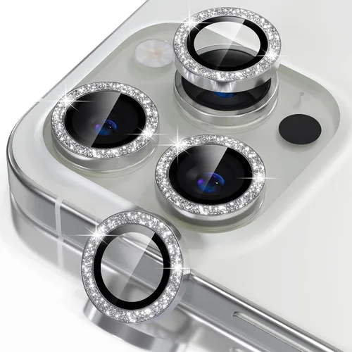 Vista 13 de Misea Compatible con iPhone 16 Pro/iPhone 16 Pro Max, protector de lente de cámara de vidrio templado Ultra-HD, protector de pantalla de anillo Negro