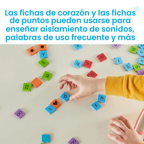 Vista 4 de hand2mind Phonics - Azulejos magnéticos de letras para construcción de palabras, reconocimiento de letras para jardín de infantes, sonidos