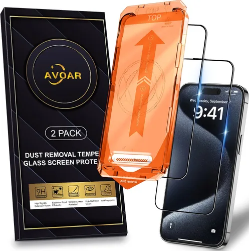 Vista 33 de Paquete de 2 protectores de pantalla de privacidad para iPhone 13 Pro Max /14 Plus [kit de alineación automática] vidrio templado, protección