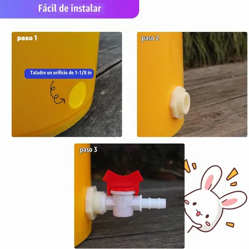 Vista 5 de Kit de riego para conejos, dispensador y sistema de riego de 32 pies ID 5/16 "manguera Upgraded 12 Nipple Drinkers, 32ft Odorless 5/16" Hose, Barb