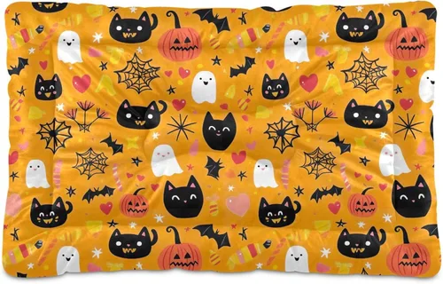 Vista 11 de Almohadilla de cama para mascotas con estampado de vaca 3D, tapete suave para cama de perro con parte inferior antideslizante, almohadilla de jaula
