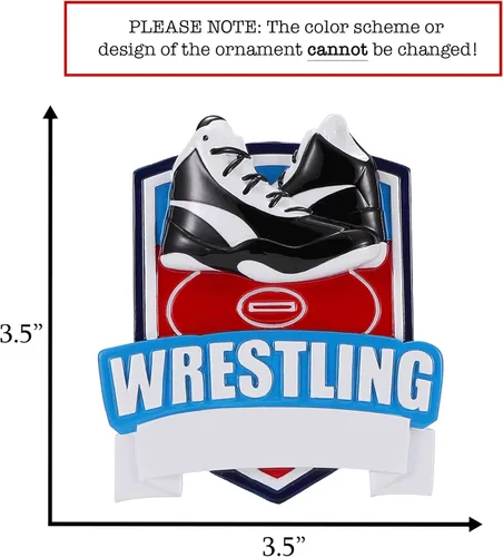 Vista 2 de Adorno de Navidad personalizado de lucha libre 2026 Decoración personalizada para árbol de Navidad de luchador Regalo de recuerdo único