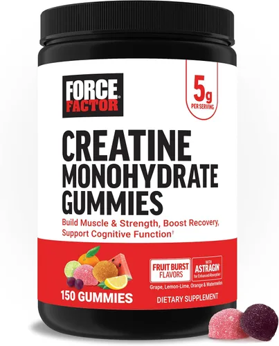 Vista 18 de Force Factor Gomitas de monohidrato de creatina, certificado NSF, dosis de 0.18 oz para hombres y mujeres para apoyar los músculos, la fuerza