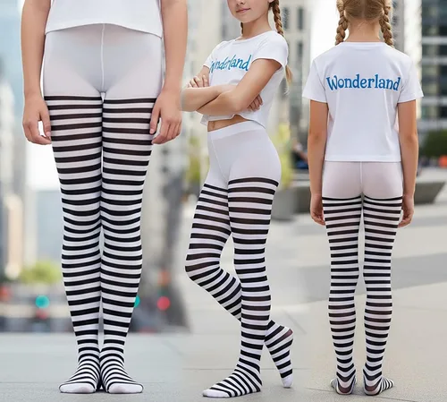 Vista 3 de ToBeInStyle leggings a rayas para niña.