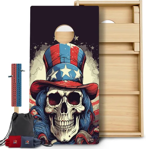 Vista 112 de CornholeGamesUSA Pro - Juego de tablas de Cornhole Fabricado en Estados Unidos Abedul báltico 3/4 Sin rebote Patas triples gruesas Dos 1
