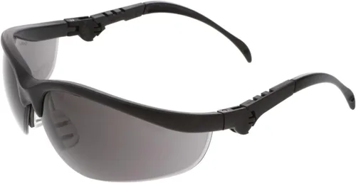 Vista 3 de MCR Safety Gafas KD312 Lentes grises con protección UV y revestimiento resistente a los arañazos, 1 par Black nylon frame, Nylon spatula temples