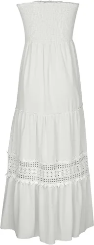 Vista 7 de NaRHbrg Vestidos de verano para mujer 2024, vestido sin tirantes, bohemio, fluido, vestido largo con parte superior de tubo, hombros descubiertos