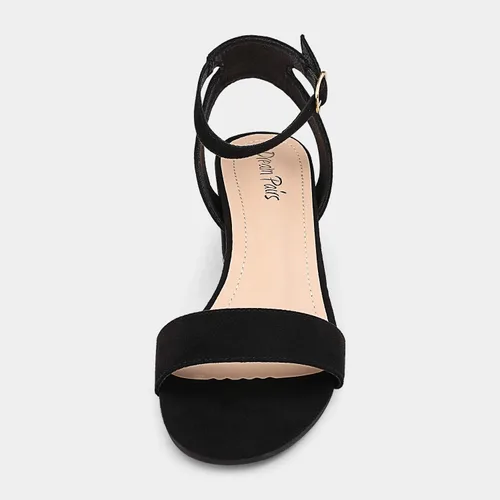 Vista 4 de DREAM PAIRS - Sandalias de tacón grueso y bajo para mujer, con correa al tobillo y puntera abierta, sandalias elegantes para fiestas