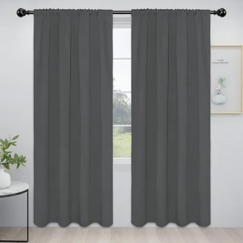 Vista 13 de Easy-Going - Cortinas opacas con bolsillo para varilla para dormitorio, cortinas de ventana para oscurecer la habitación para sala de estar