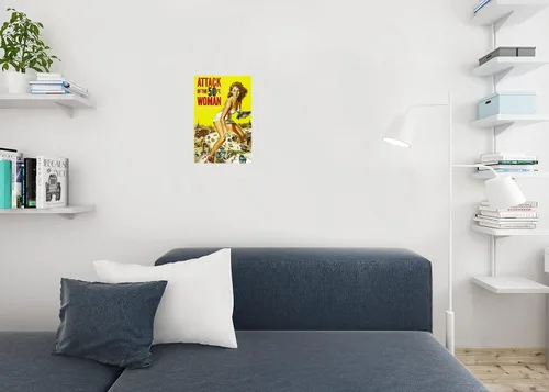 Vista 4 de Póster vintage de película de terror de 12 x 18 pulgadas, diseño de ciencia ficción y ciencia ficción, póster artístico para pared