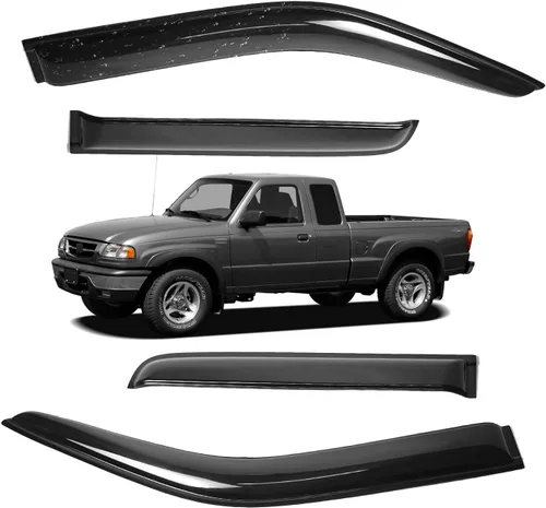 Vista 107 de Viseras para ventanas para Mazda 3 Sedán 4 puertas 2004 2005 2006 2007 2008 2009 estilo JDM Mugen, deflector de viento, protector solar y de lluvia