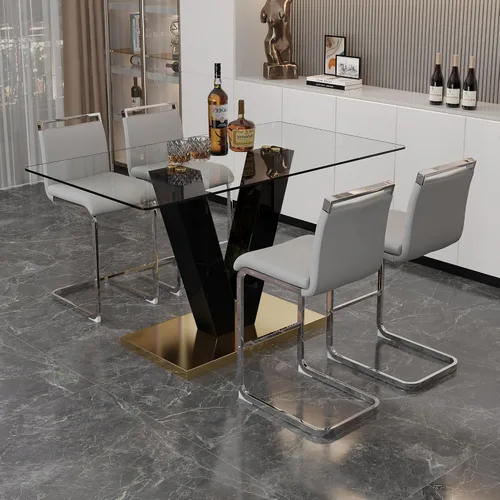 Vista 15 de Ebullient Juego de mesa de comedor de bar de 63 pulgadas para 2, juego de mesa de comedor de bar moderno con 2 taburetes de cuero sintético, mesa