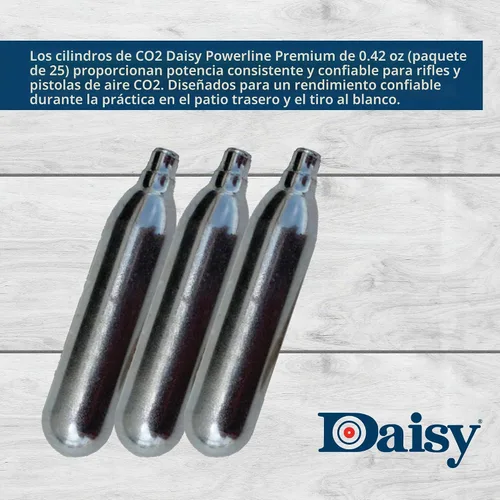 Vista 6 de Daisy Powerline - Cilindros de CO2 de 0.42 oz, 25 unidades, presión constante