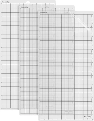 Vista 12 de Realike - Plantilla de corte de 12 x 12 pulgadas para Silhouette Cameo 5/4/3/2/1 (3 plantillas - agarre estándar, agarre ligero, agarre fuerte)