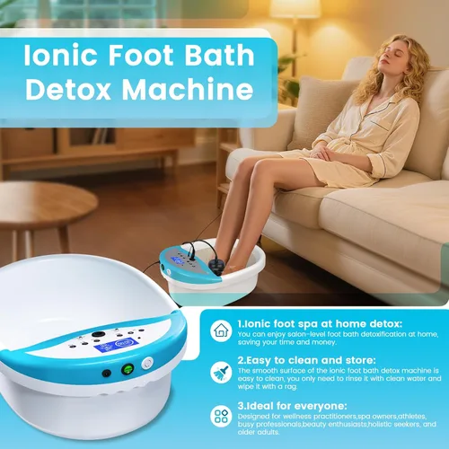 Vista 2 de LeCuag Máquina de desintoxicación iónica para baño de pies, máquina de spa de pies para uso doméstico, bañera de baño de pies con cinturón
