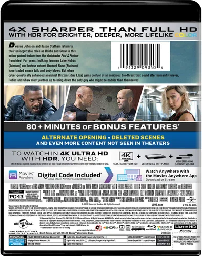 Vista 2 de Fast Furious Presents Hobbs Shaw Blu-ray