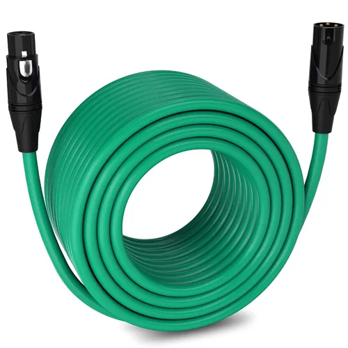 Vista 9 de LyxPro Cable de micrófono XLR hembra a macho de ángulo recto de 3 pines de 1.5 pies para altavoces amplificados, interfaz de audio, rendimiento