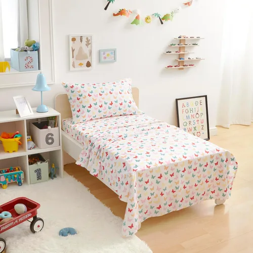 Vista 10 de Amazon Basics Juego de sábanas para niños de microfibra ligera, suave y fácil de lavar, 3 piezas, tamaño Twin, Aqua brillante, diseño sólido