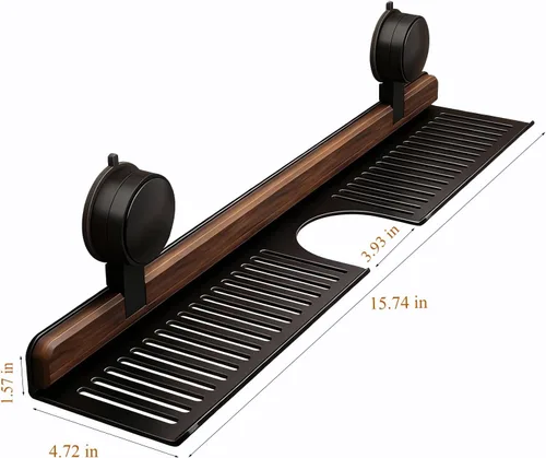 Vista 3 de Estante para lavabo de baño, moderno organizador de cocina, estantes de almacenamiento flotantes, organizador de fregadero de ducha no montado