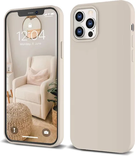 Vista 24 de IceSword Funda para iPhone 12 Pro Max, de silicona líquida delgada protectora a prueba de golpes, forro de microfibra antiarañazos, color azul