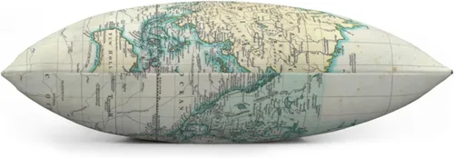 Vista 4 de Funda de almohada decorativa colorida con mapa del mundo para sofá, cama, hogar, 18 x 18 pulgadas