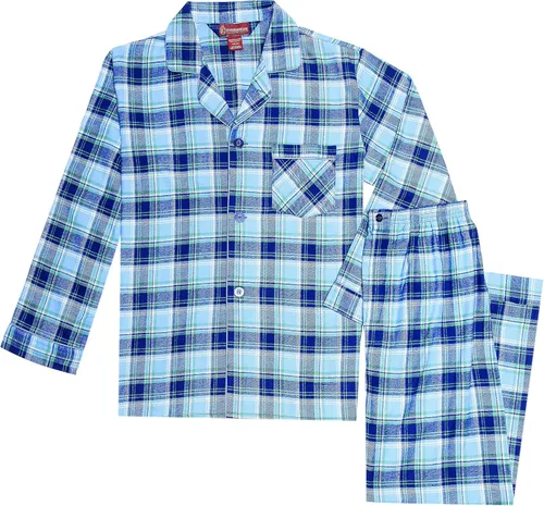 Vista 4 de EVERDREAM Sleepwear Mens Flannel Pajamas Long 100 Cotton Pj Set