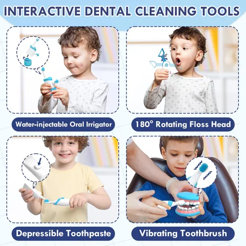 Vista 5 de Kit de Médico de Lehoo Castle para Niños Pequeños de 3 a 5, Juego de Dentista para Niños, Juguetes para Niñas y Niños de 4+ Años, Juego